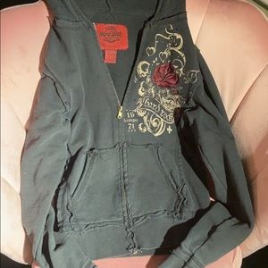 Hard rock zip up jumper/sweatshirt in black.